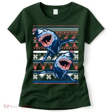Santa Shark Ugly Christmas Sweater Women's T-Shirt