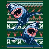 Santa Shark Ugly Christmas Sweater Women's T-Shirt thumb 6