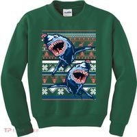 Santa Shark Ugly Christmas Sweater Kids Sweatshirt thumb 0