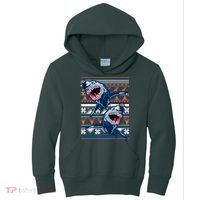 Santa Shark Ugly Christmas Sweater Kids Hoodie thumb 0