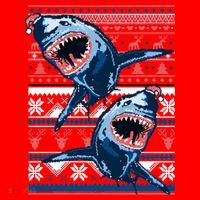 Santa Shark Ugly Christmas Sweater Santa Hat thumb 1