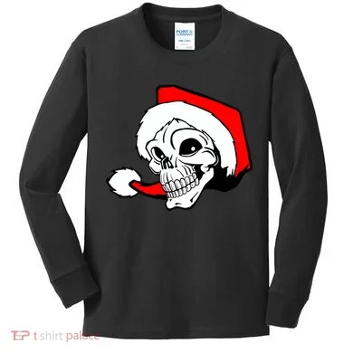 Santa Skull Kids Long Sleeve Shirt
