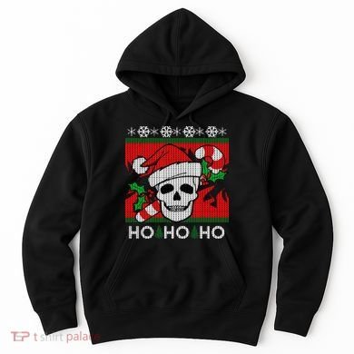 Santa Skull Candy Cane Ugly Christmas Sweater Hoodie