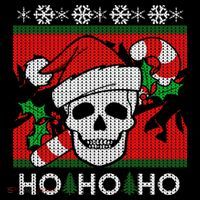 Santa Skull Candy Cane Ugly Christmas Sweater Apron thumb 3