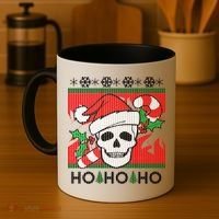 Santa Skull Candy Cane Ugly Christmas Sweater Coffee Mug thumb 4