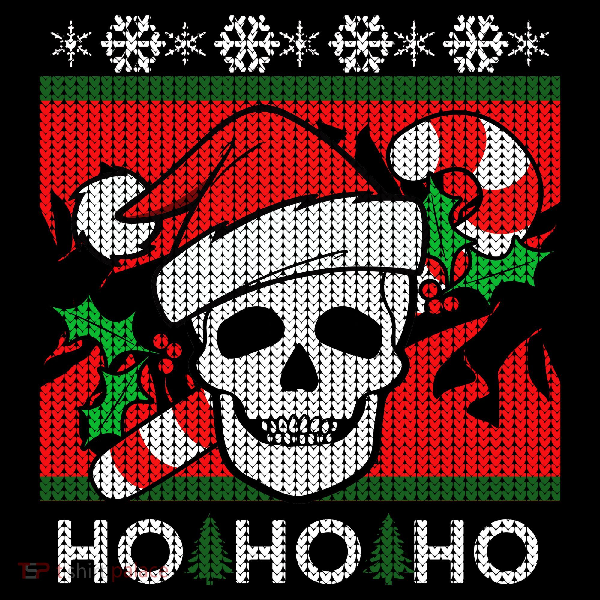 Santa Skull Candy Cane Ugly Christmas Sweater Mousepad
