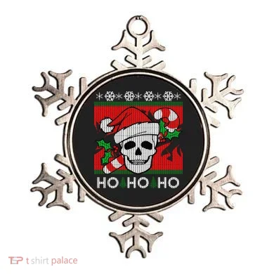 Santa Skull Candy Cane Ugly Christmas Sweater Ornament