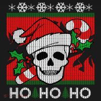 Santa Skull Candy Cane Ugly Christmas Sweater Kids Hoodie thumb 5