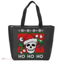 Santa Skull Candy Cane Ugly Christmas Sweater Tote Bag thumb 0