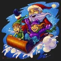 Santa Sleigh Golf Towel thumb 3