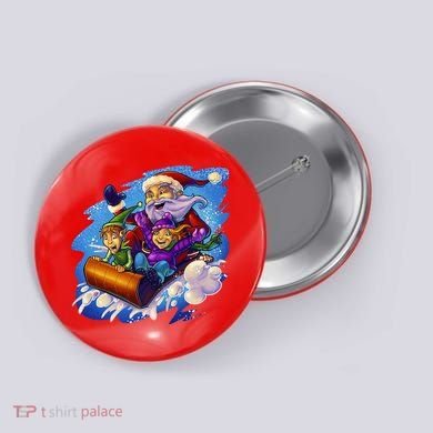 Santa Sleigh Button