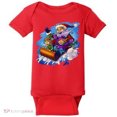 Santa Sleigh Baby Bodysuit