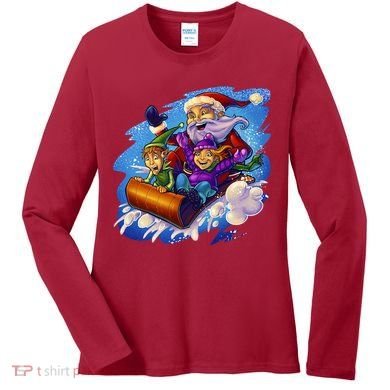 Santa Sleigh Women's Long Sleeve Shirt