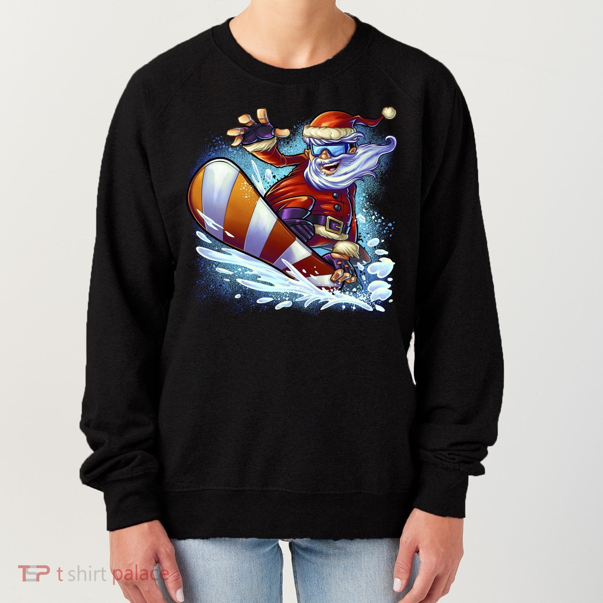 Santa Snowboard Women's Sweatshirt
