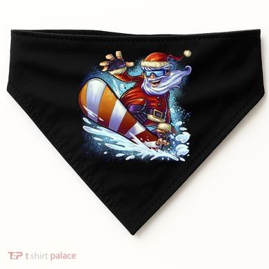 Santa Snowboard USA-Made Doggie Bandana