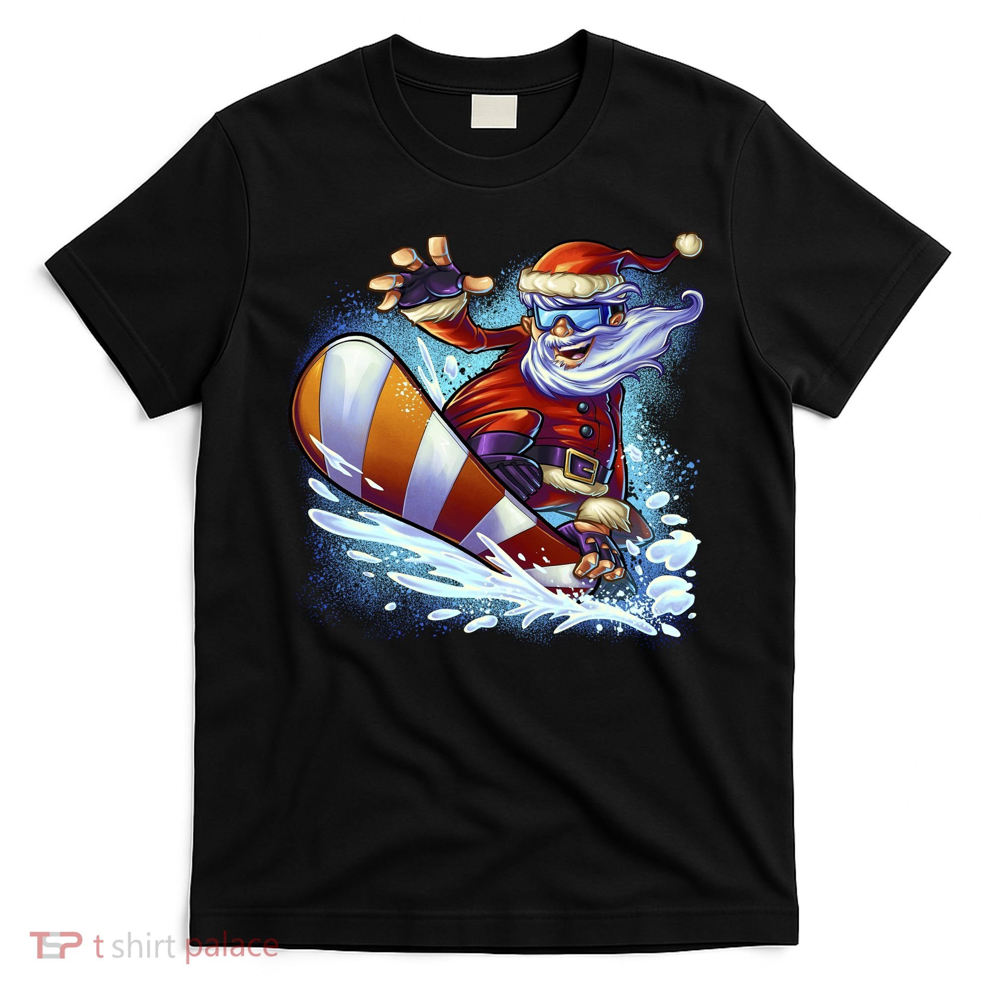 Santa Snowboard T-Shirt