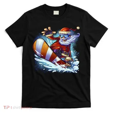 Santa Snowboard T-Shirt
