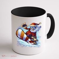 Santa Snowboard Coffee Mug thumb 1