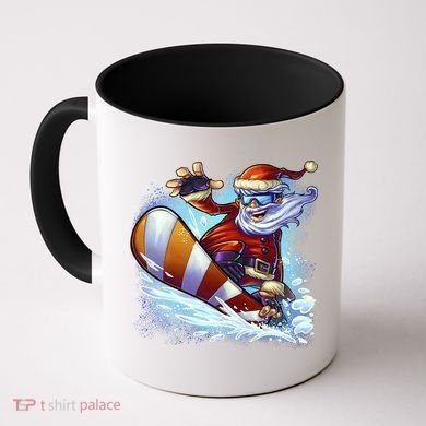 Santa Snowboard Coffee Mug