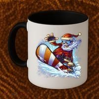 Santa Snowboard Coffee Mug thumb 2