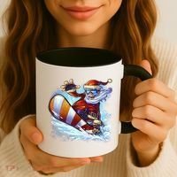 Santa Snowboard Coffee Mug thumb 3