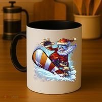 Santa Snowboard Coffee Mug thumb 4