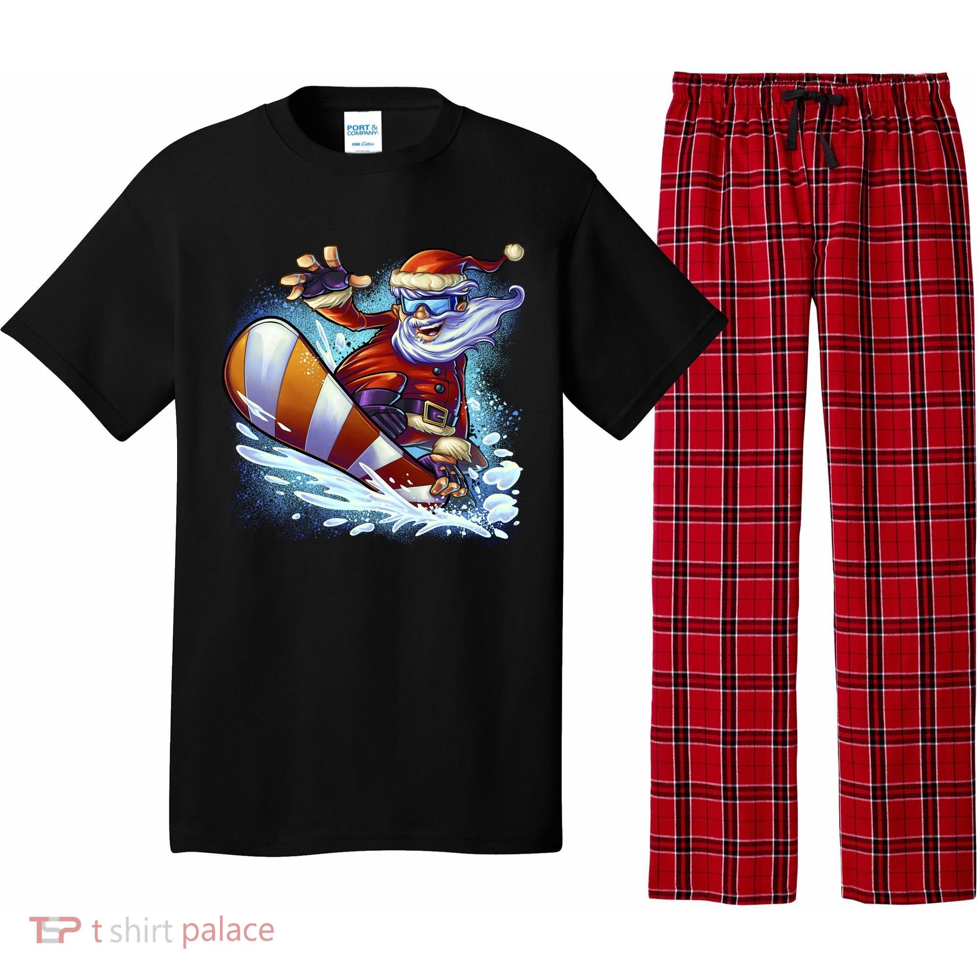 Santa Snowboard Pajama Set