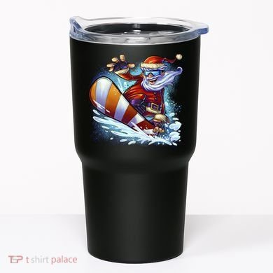 Santa Snowboard Tumbler