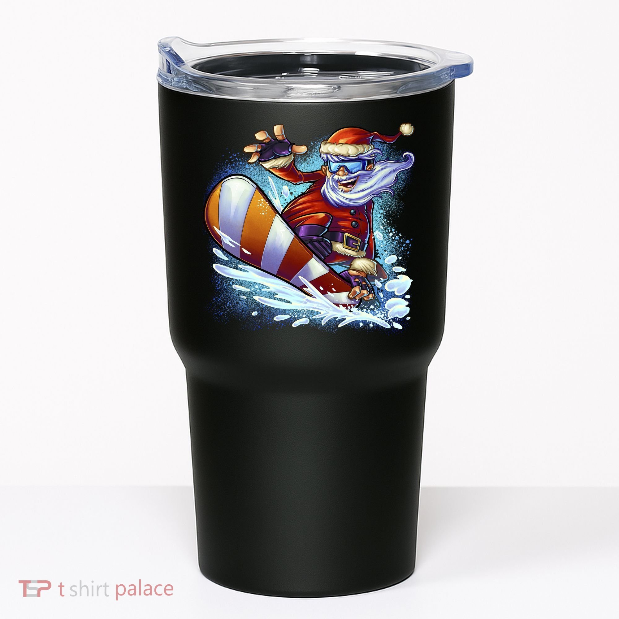 Santa Snowboard Tumbler