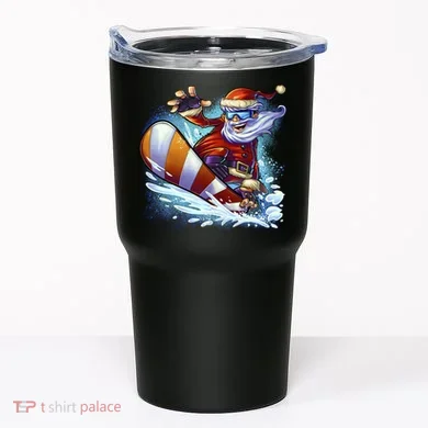 Santa Snowboard Tumbler