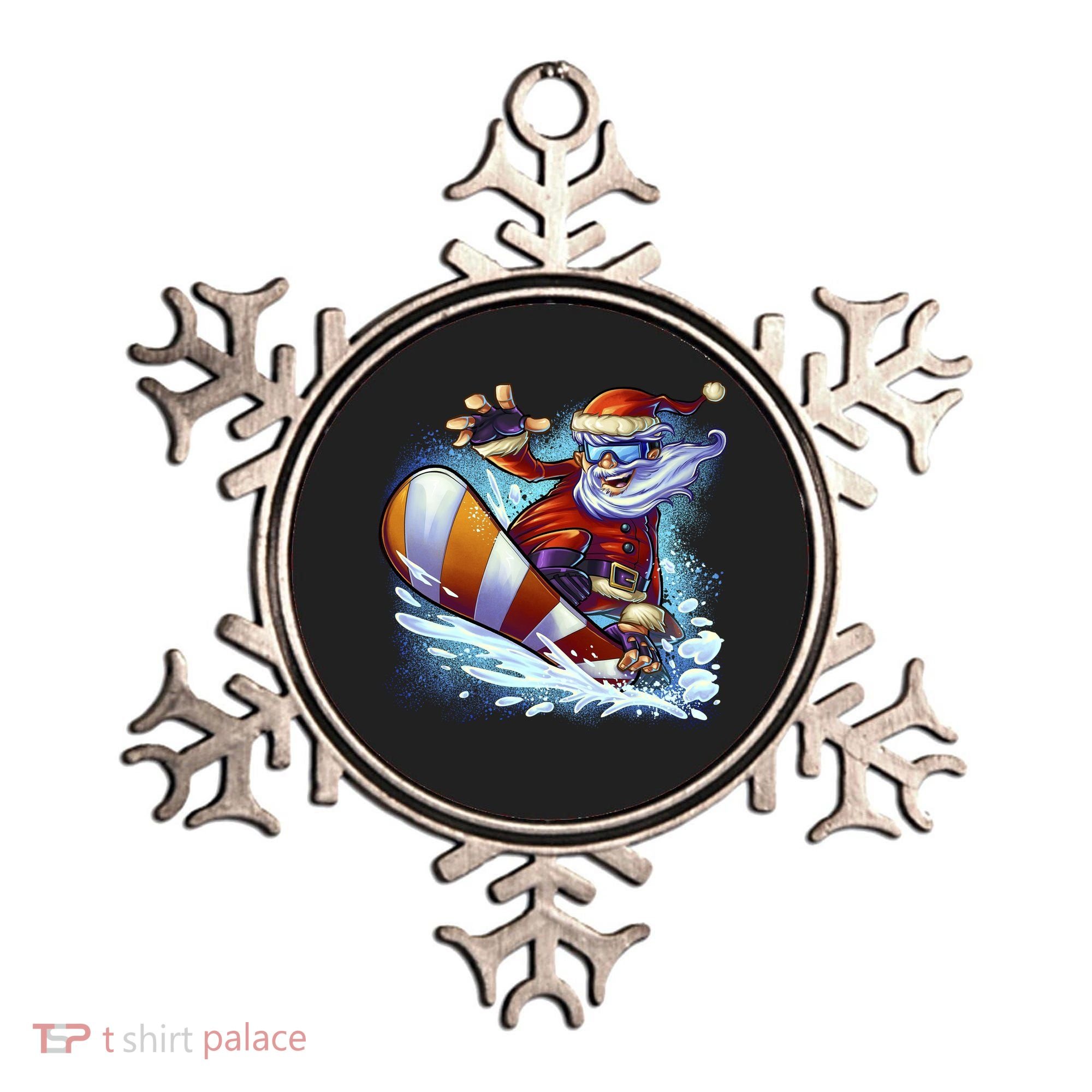 Santa Snowboard Ornament