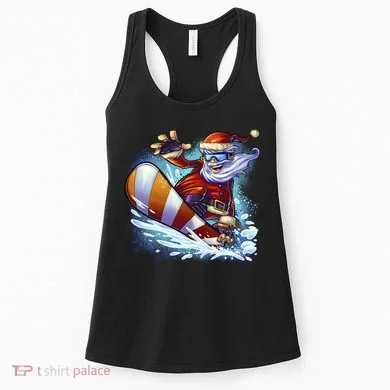 Santa Snowboard Women's Tank Top