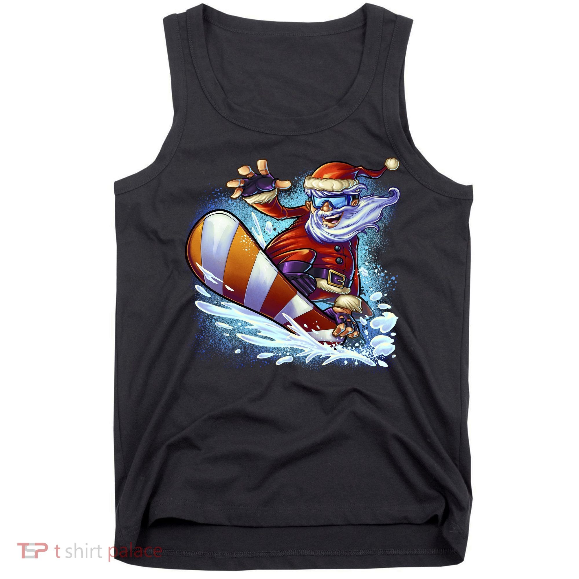 Santa Snowboard Tank Top