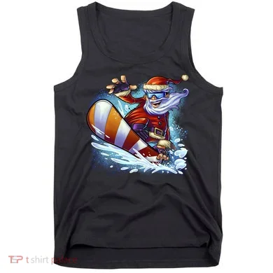 Santa Snowboard Tank Top