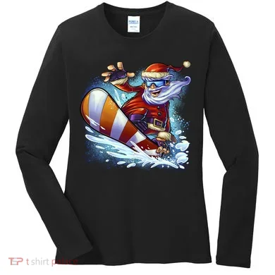 Santa Snowboard Women's Long Sleeve Shirt