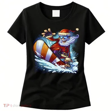 Santa Snowboard Women's T-Shirt