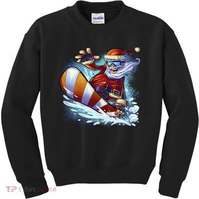 Santa Snowboard Kids Sweatshirt