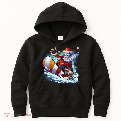 Santa Snowboard Kids Hoodie
