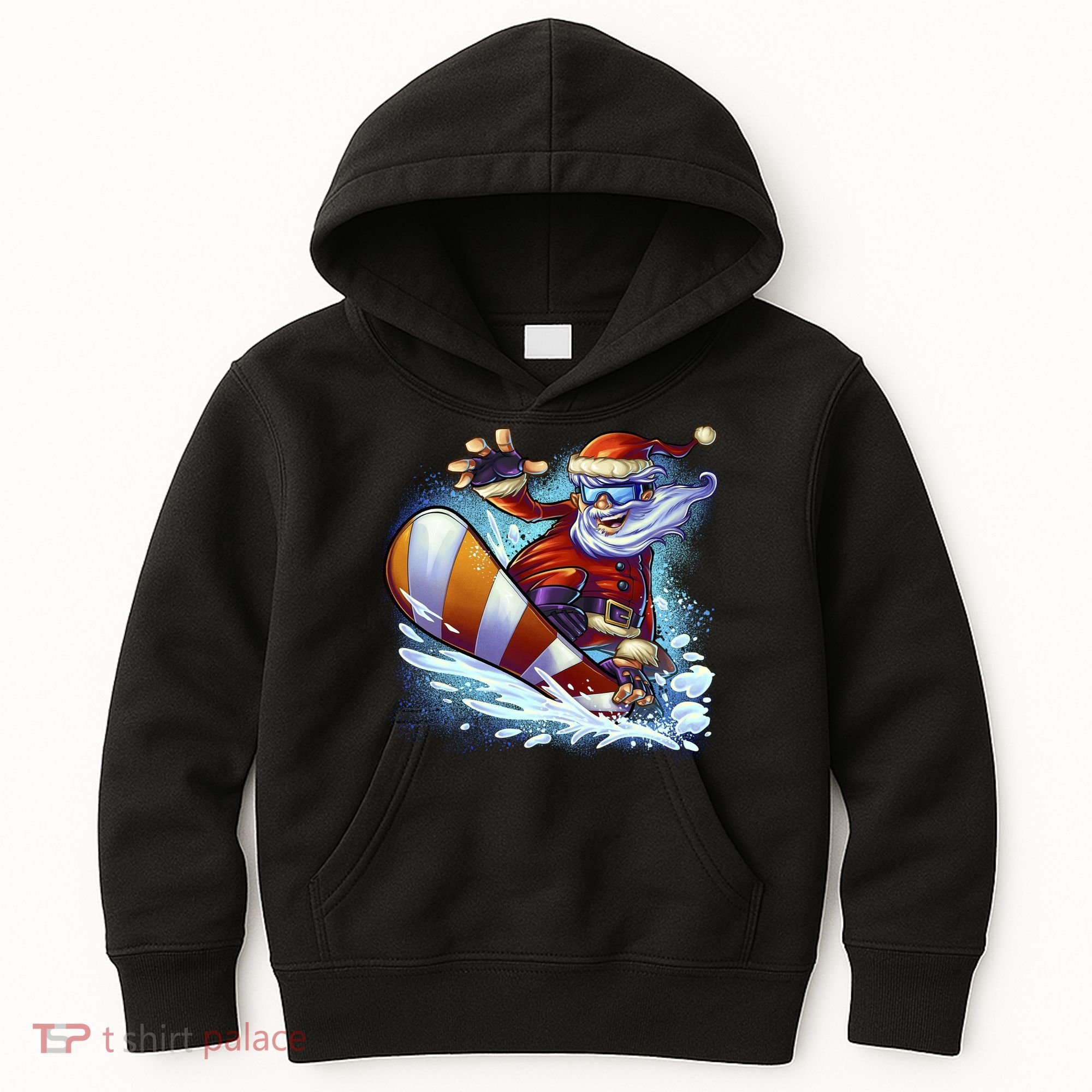 Santa Snowboard Kids Hoodie