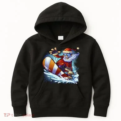 Santa Snowboard Kids Hoodie