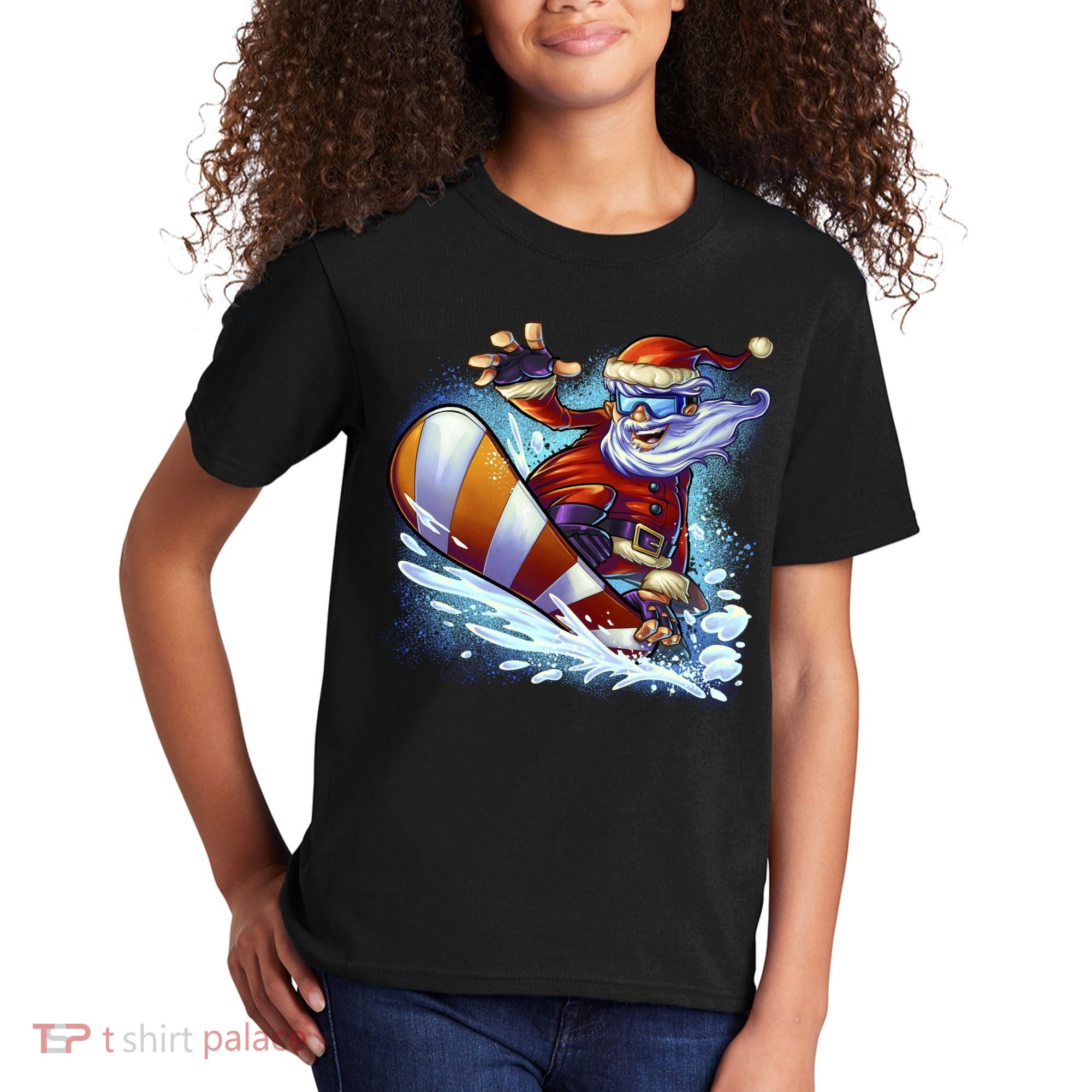 Santa Snowboard Kids T-Shirt