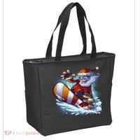 Santa Snowboard Tote Bag thumb 2