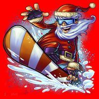 Santa Snowboard Santa Hat thumb 1