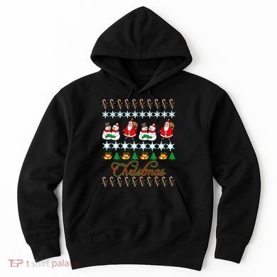Santa Snowman Ugly Christmas Sweater Hoodie