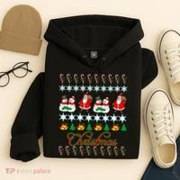 Santa Snowman Ugly Christmas Sweater Hoodie thumb 4