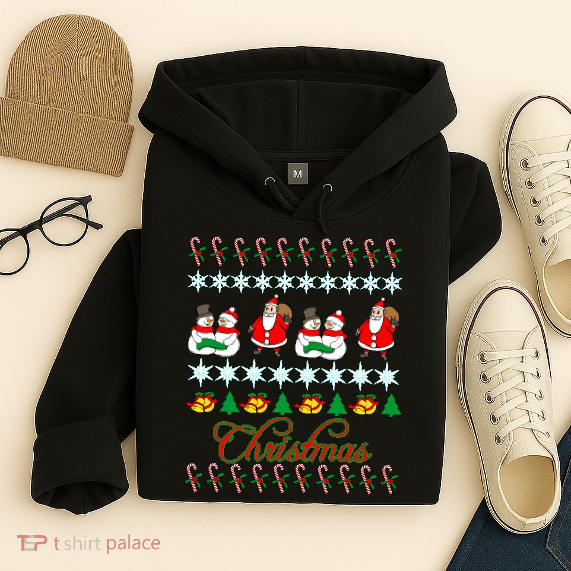 Santa Snowman Ugly Christmas Sweater Hoodie