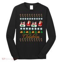 Santa Snowman Ugly Christmas Sweater Long Sleeve Shirt thumb 0