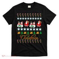 Santa Snowman Ugly Christmas Sweater T-Shirt thumb 0