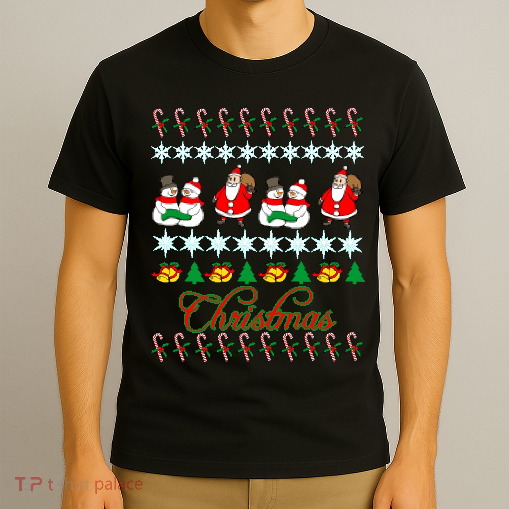 Santa Snowman Ugly Christmas Sweater T-Shirt