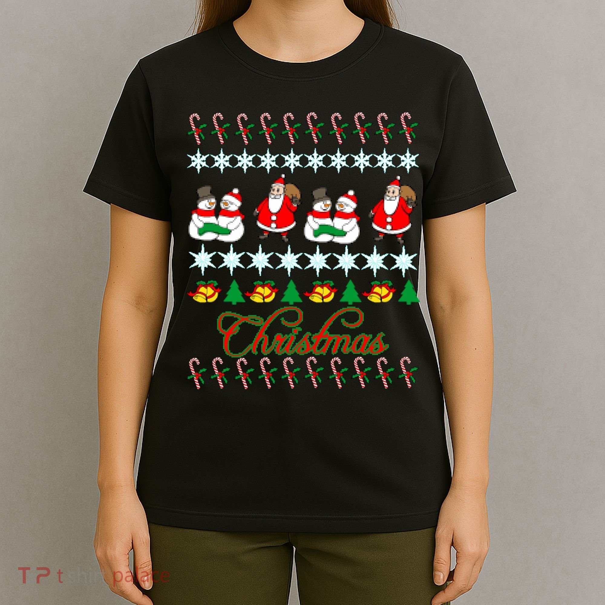 Santa Snowman Ugly Christmas Sweater T-Shirt